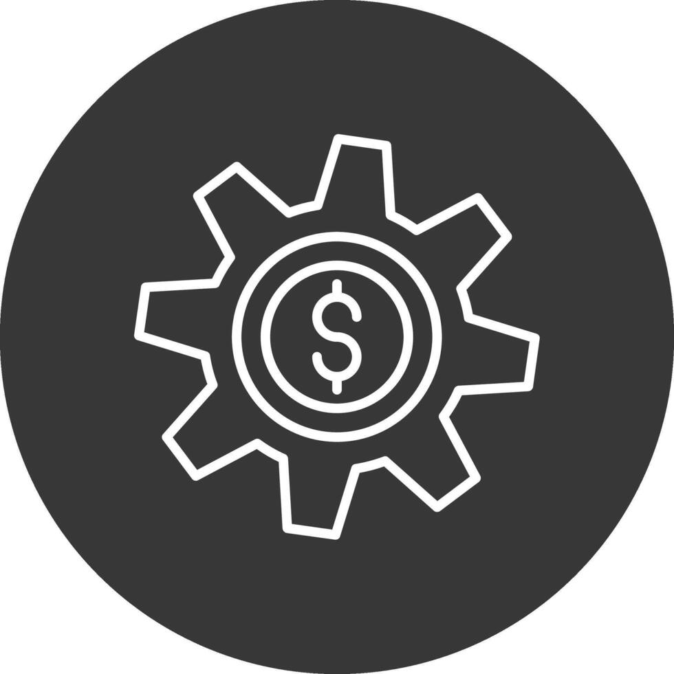 i soldi gestione linea rovesciato icona design vettore