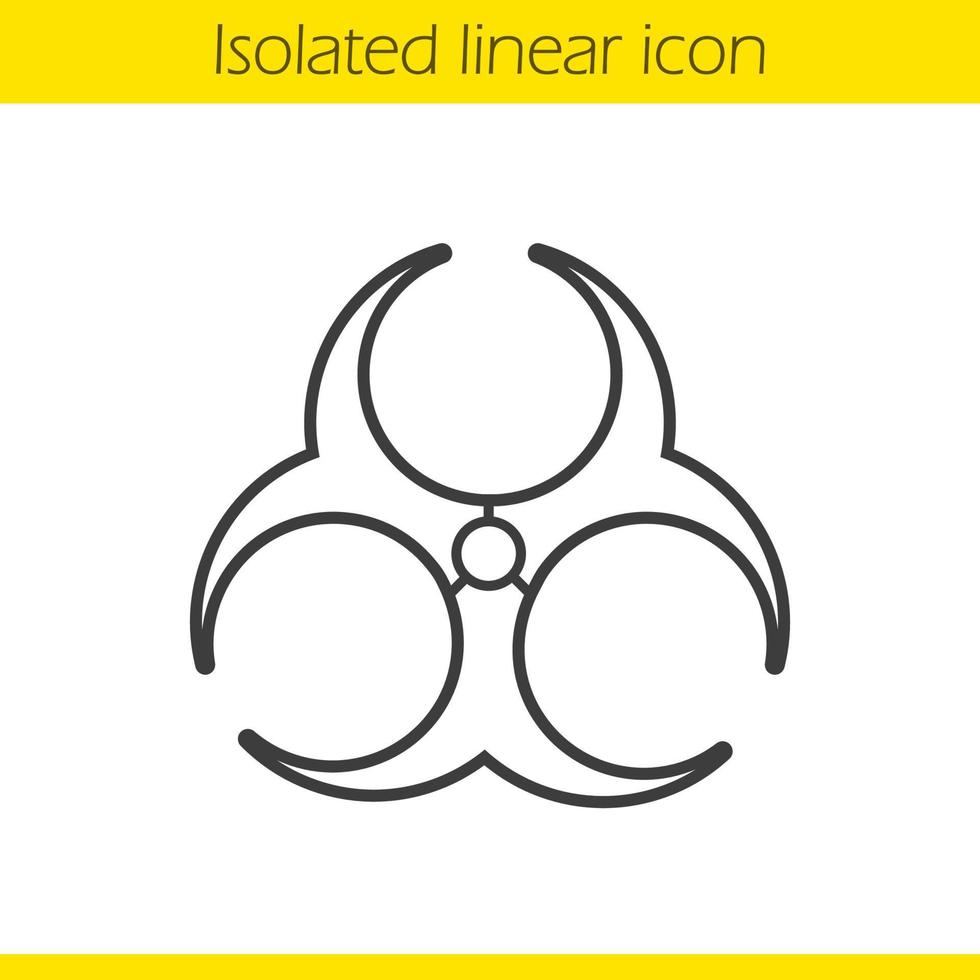 icona lineare di rischio biologico. illustrazione di linea sottile. simbolo di contorno di rischio biologico. disegno vettoriale isolato contorno