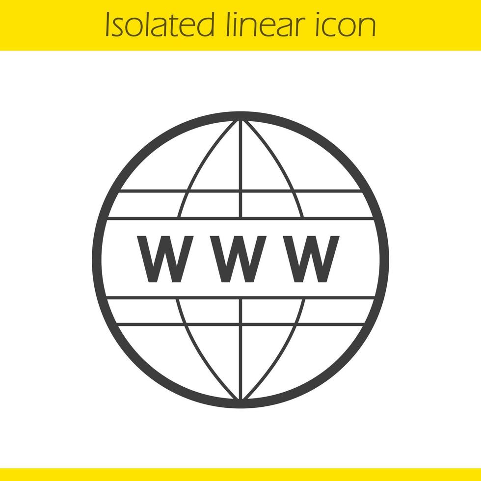 icona lineare della rete globale. illustrazione di linea sottile. connessione internet. simbolo di contorno del globo www. disegno vettoriale isolato contorno