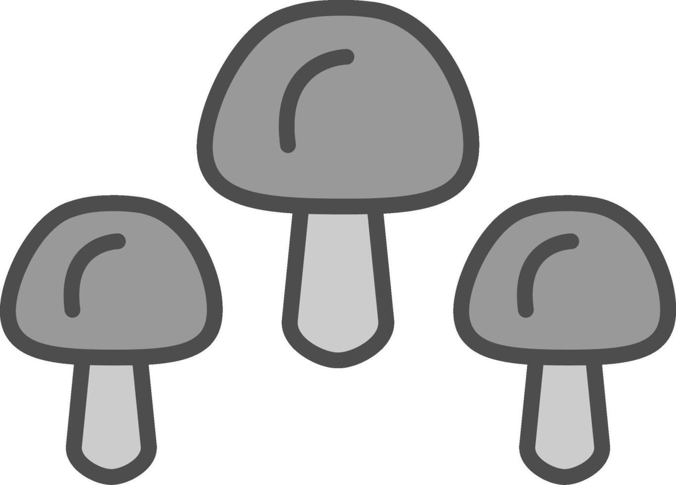 funghi linea pieno in scala di grigi icona design vettore