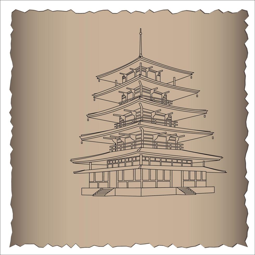 immagine pagoda giapponese vettore