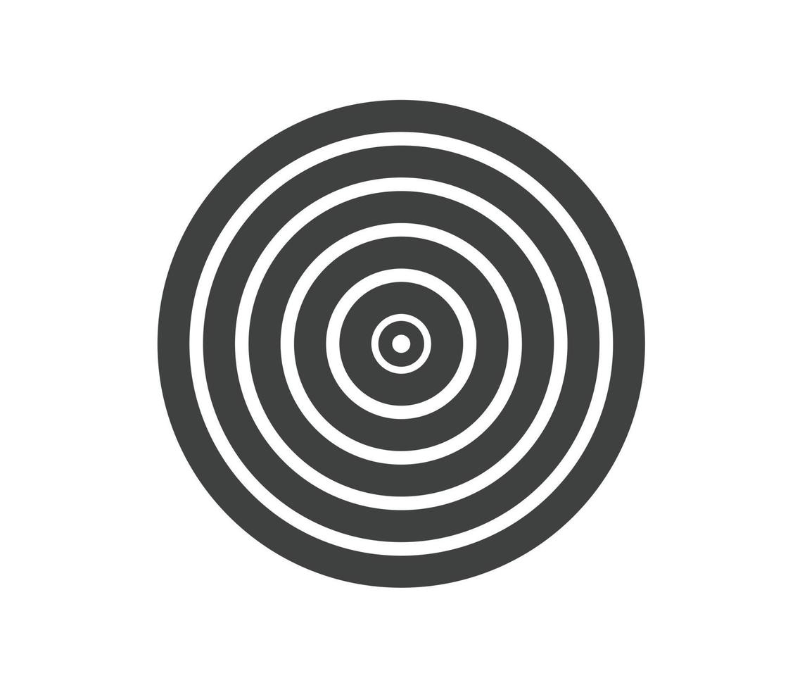 elemento cerchio concentrico. anello di colore bianco e nero. illustrazione vettoriale astratta per onda sonora, grafica monocromatica.