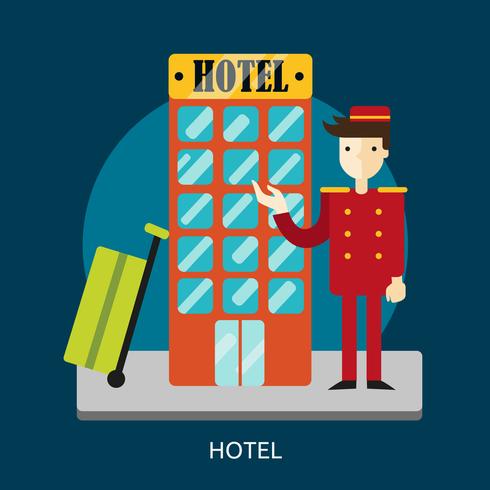 Hotel design illustrazione concettuale vettore