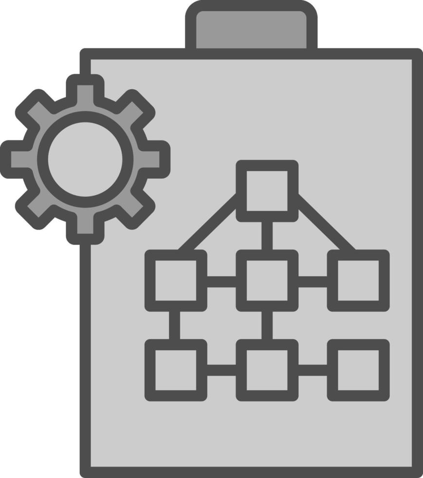 organizzazione grafico linea pieno in scala di grigi icona design vettore