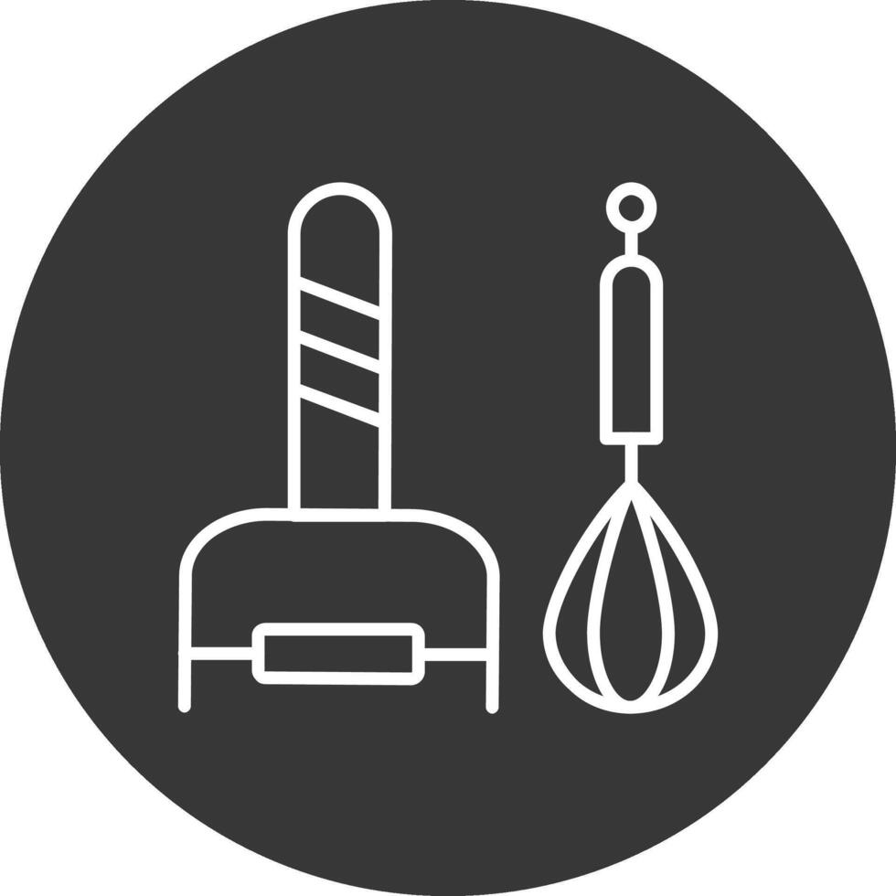 cucina utensili linea rovesciato icona design vettore