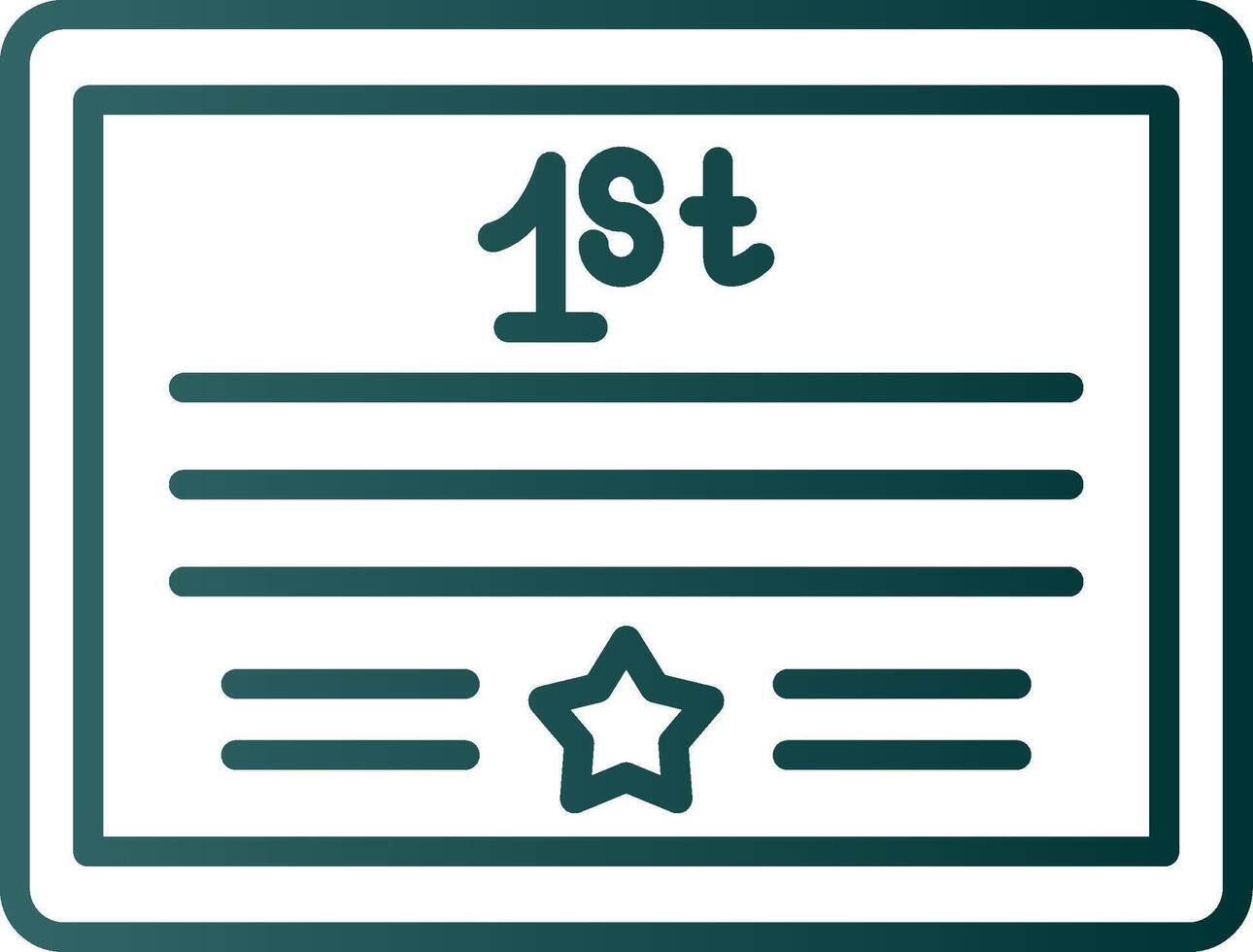 icona del gradiente della linea del certificato vettore