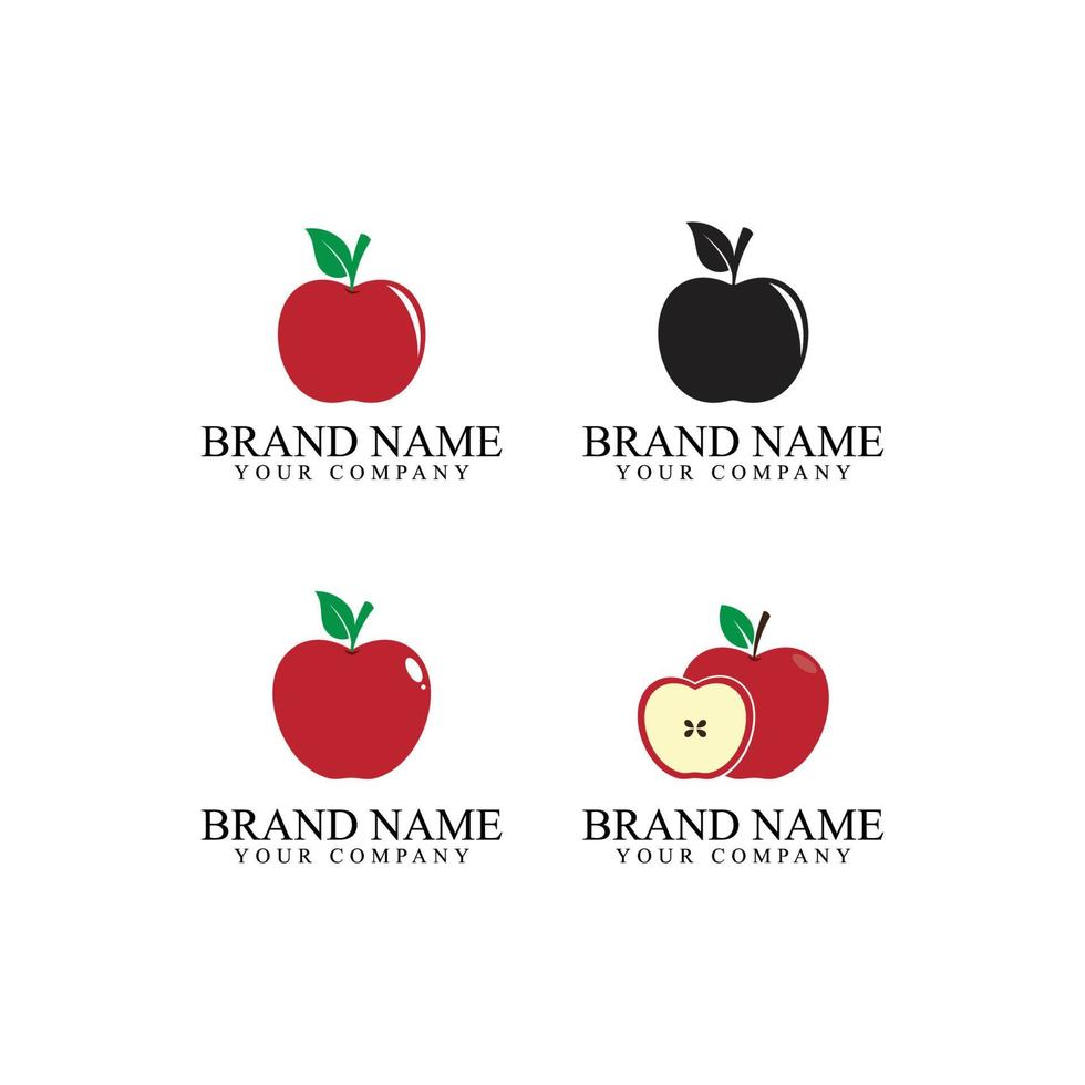 modello di logo di illustrazione vettoriale di mela
