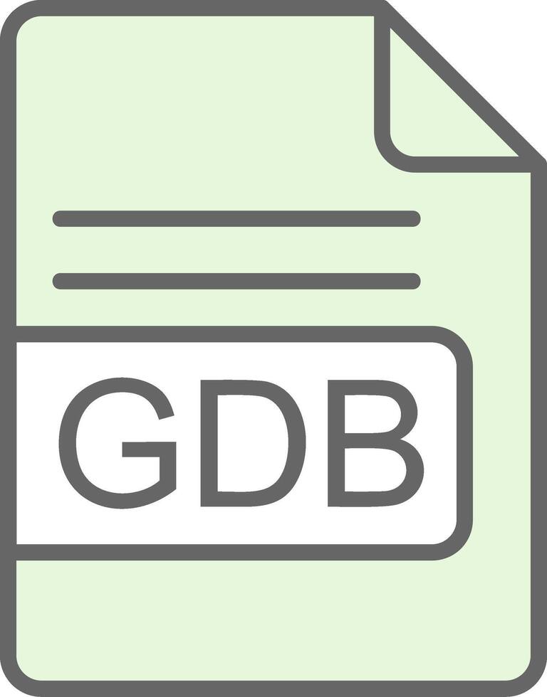 gdb file formato fillay icona design vettore