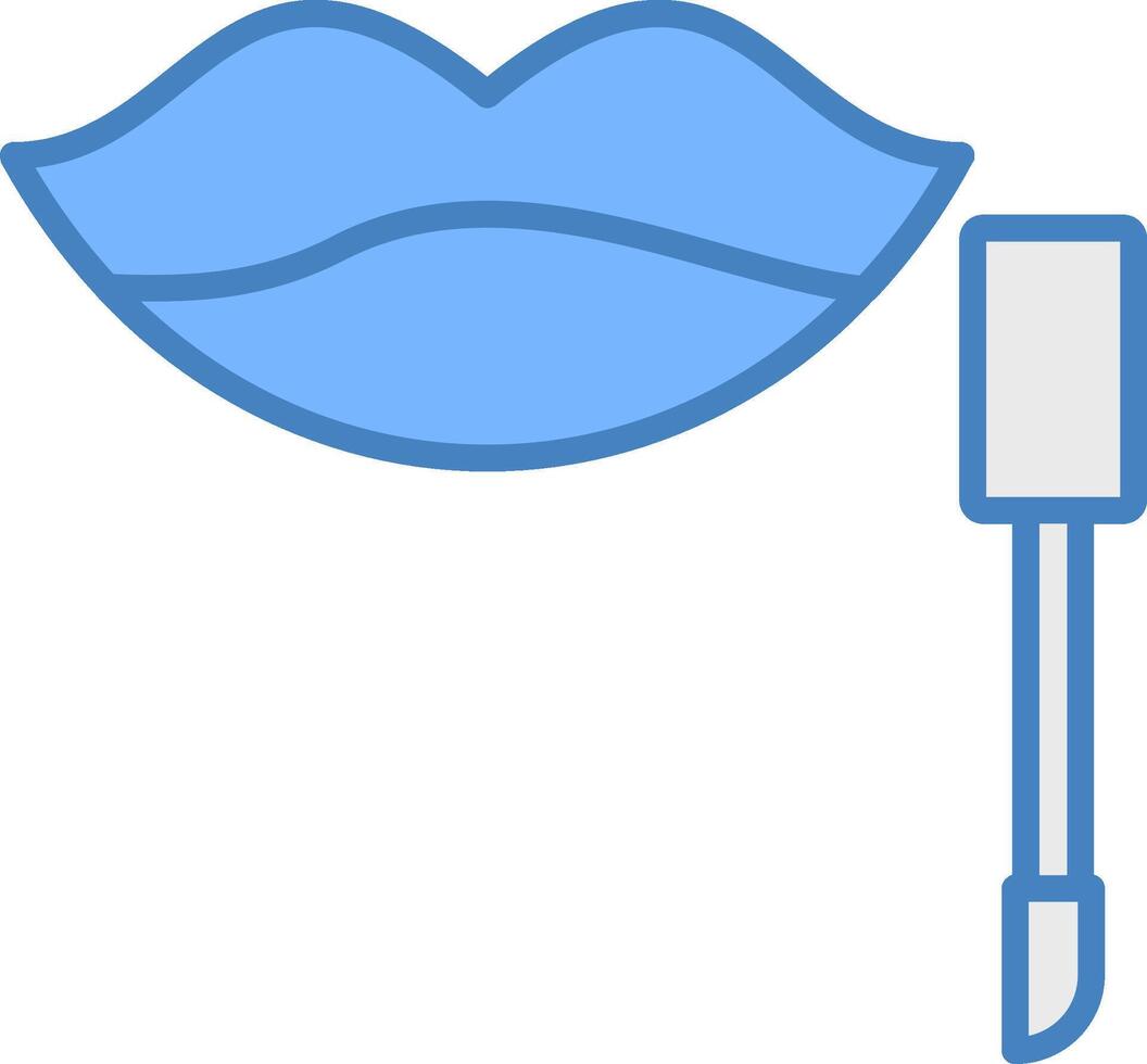 bocca linea pieno blu icona vettore