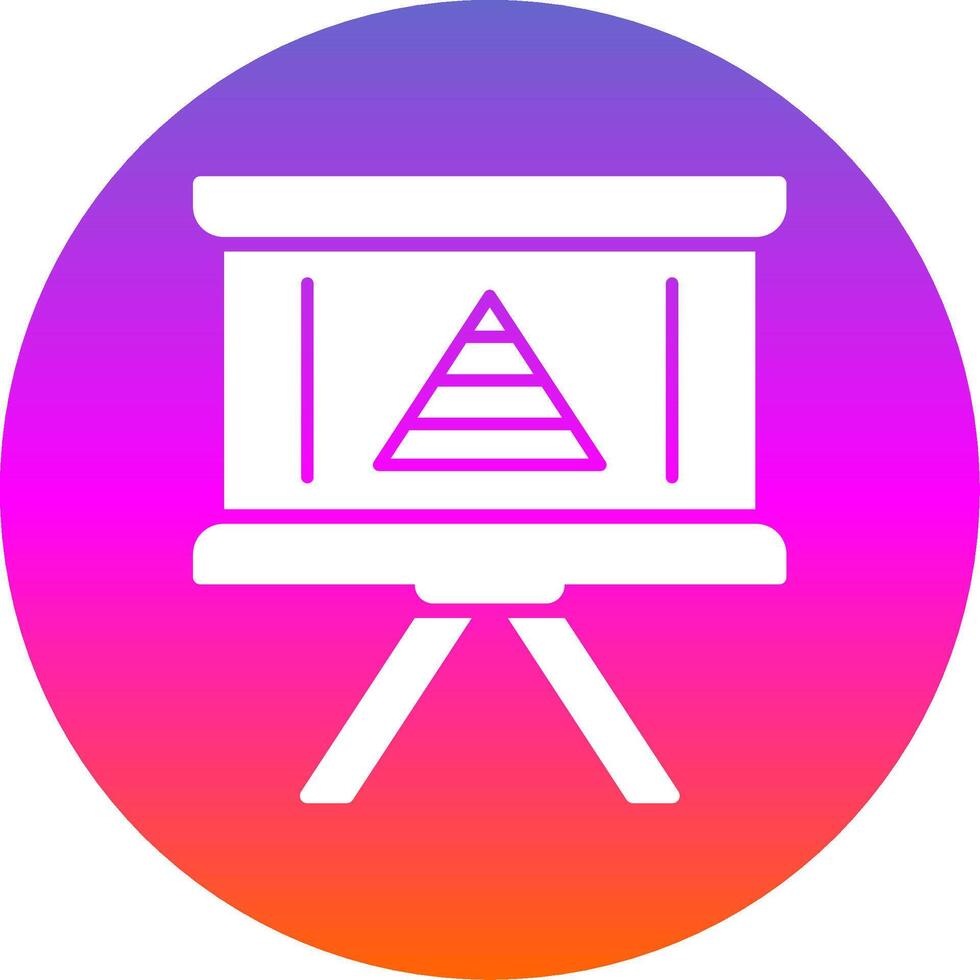 piramide grafico glifo pendenza cerchio icona design vettore