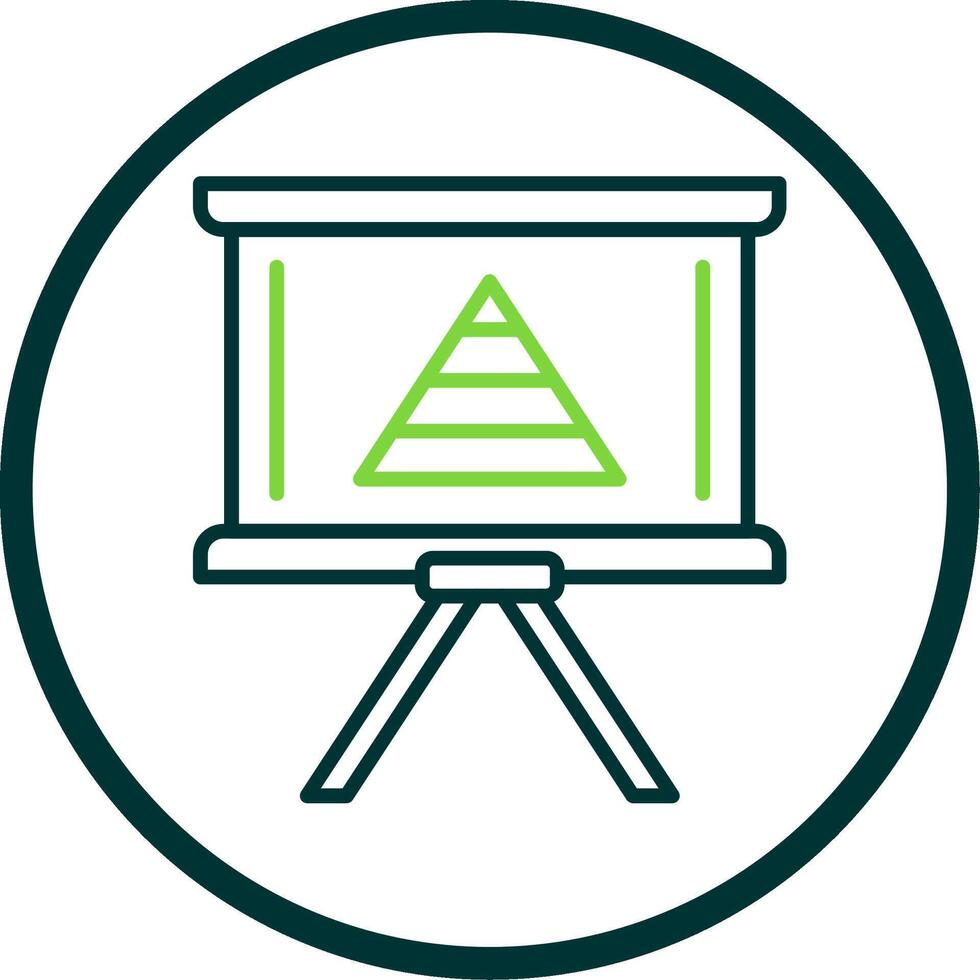 piramide grafico linea cerchio icona design vettore