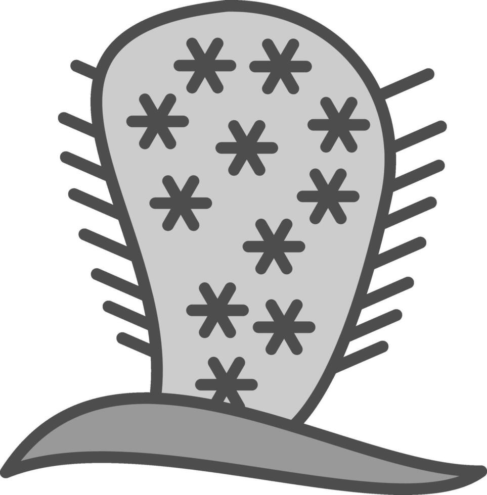 cactus linea pieno in scala di grigi icona design vettore