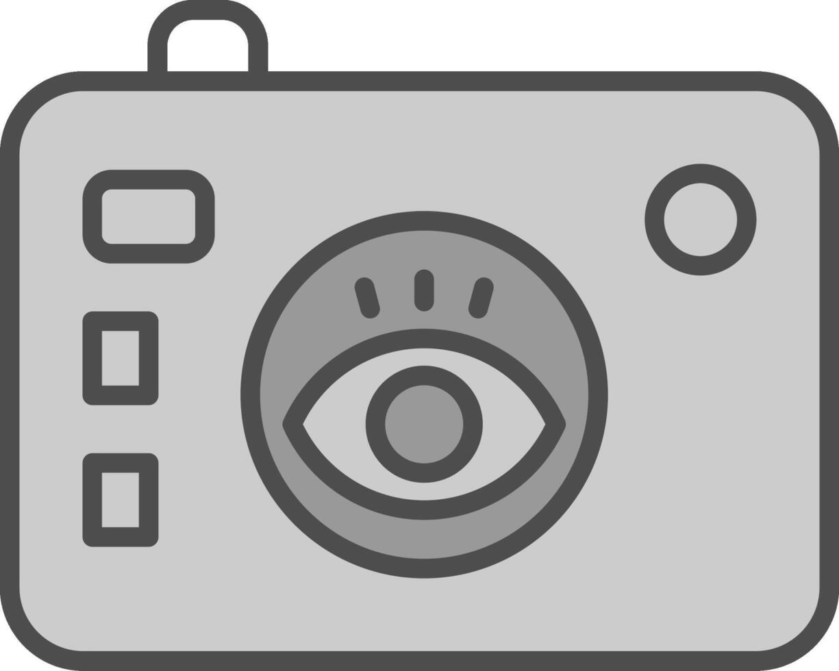 telecamera linea pieno in scala di grigi icona design vettore