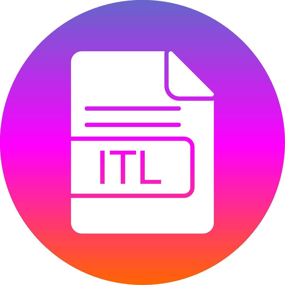 itl file formato glifo pendenza cerchio icona design vettore