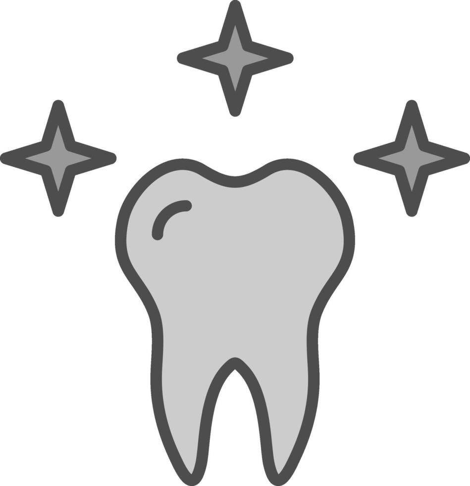 salutare dente linea pieno in scala di grigi icona design vettore