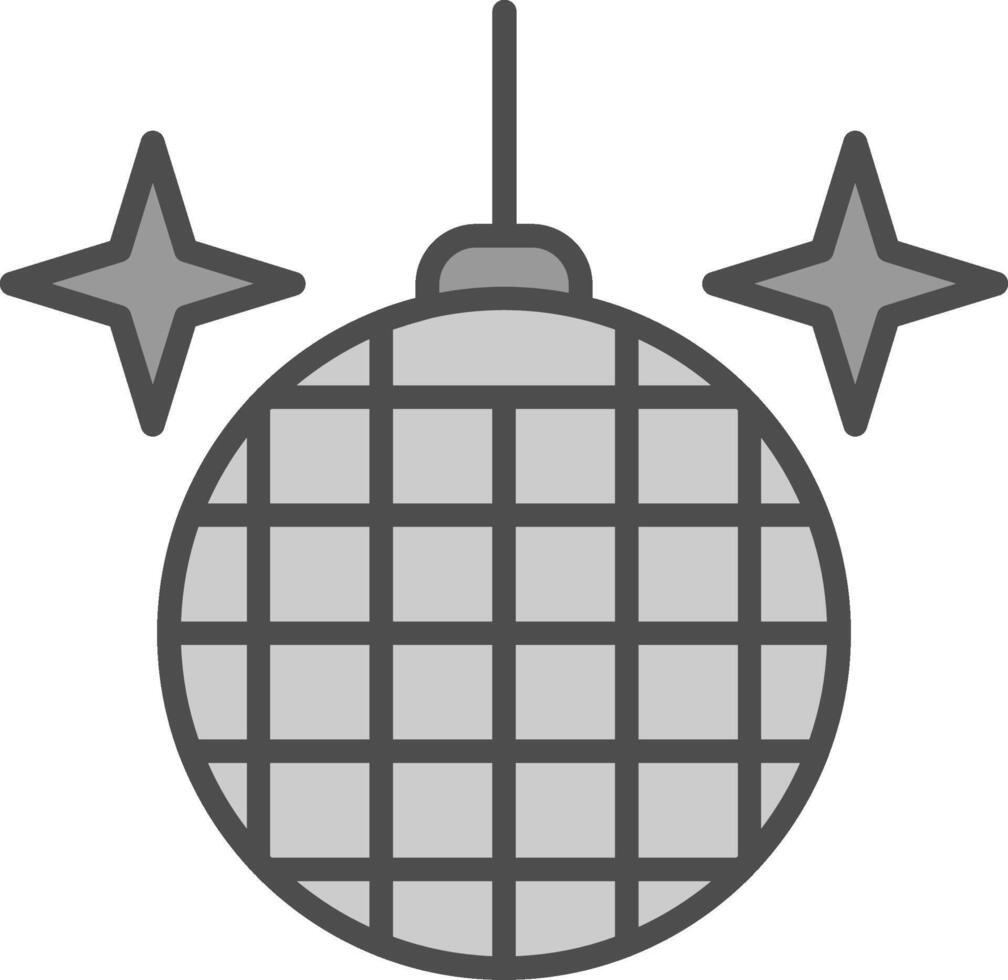 discoteca palla linea pieno in scala di grigi icona design vettore