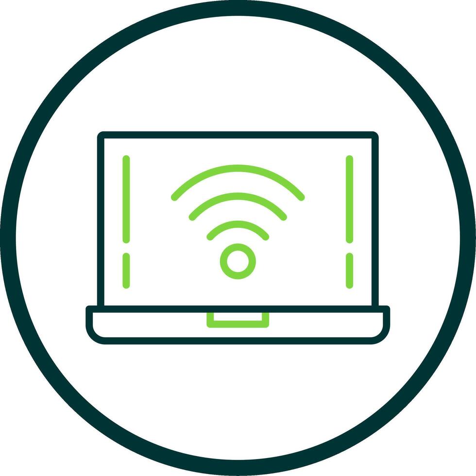Wi-Fi linea cerchio icona design vettore