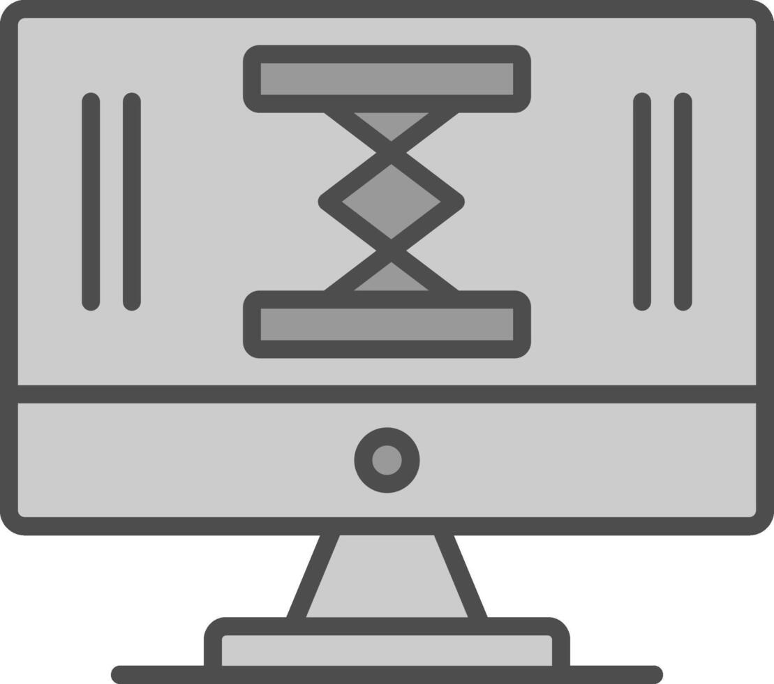 sollevamento tavolo linea pieno in scala di grigi icona design vettore