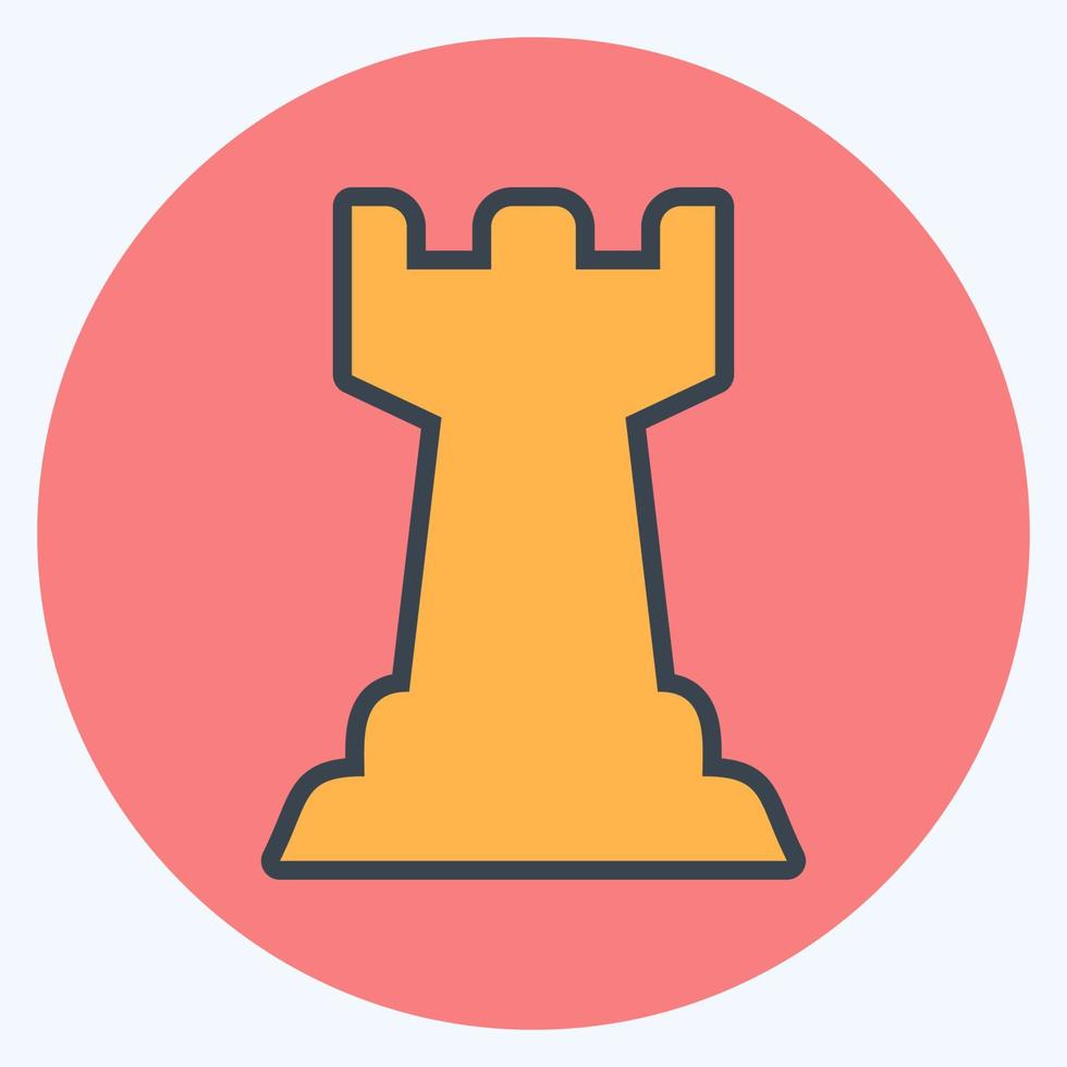 icona scacchi 4 - colore compagno stile, illustrazione semplice, tratto modificabile vettore