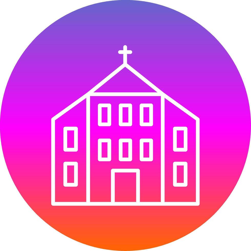 Chiesa linea pendenza cerchio icona vettore