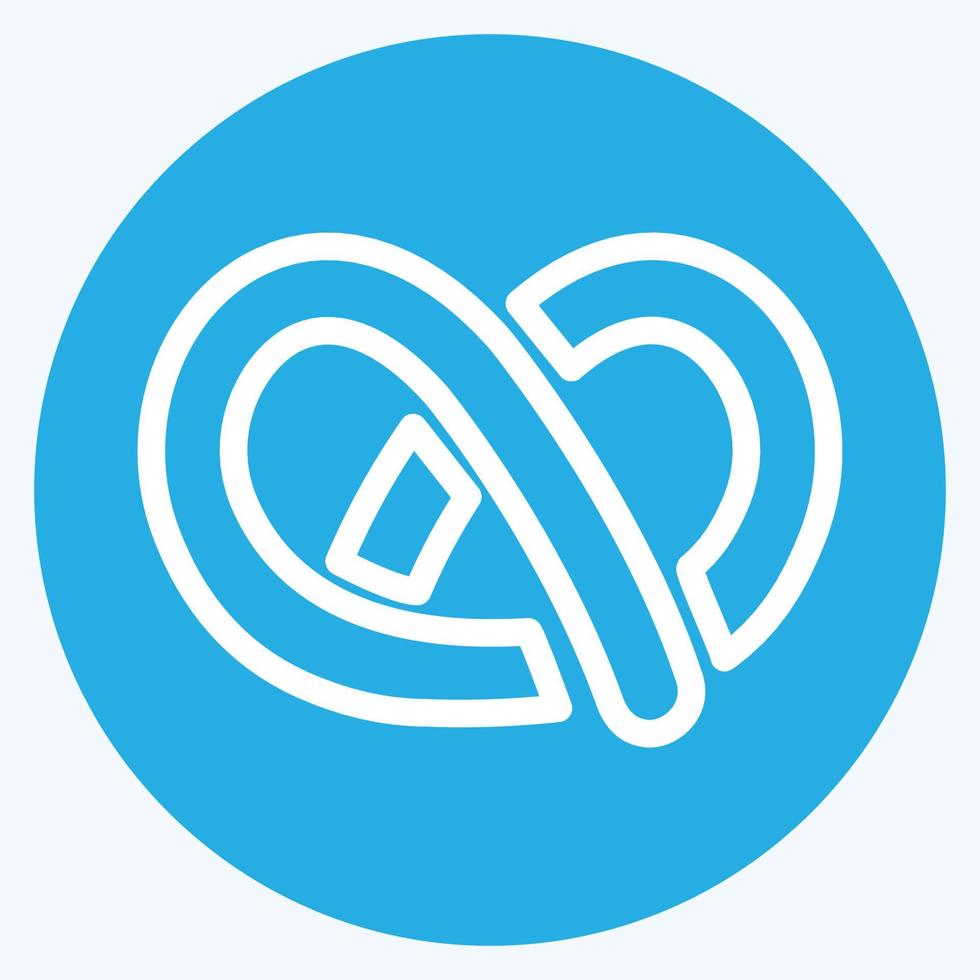 icona pretzel - stile occhi azzurri - illustrazione semplice, tratto modificabile. vettore
