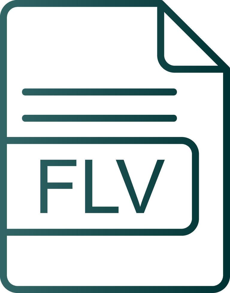flv file formato linea pendenza icona vettore