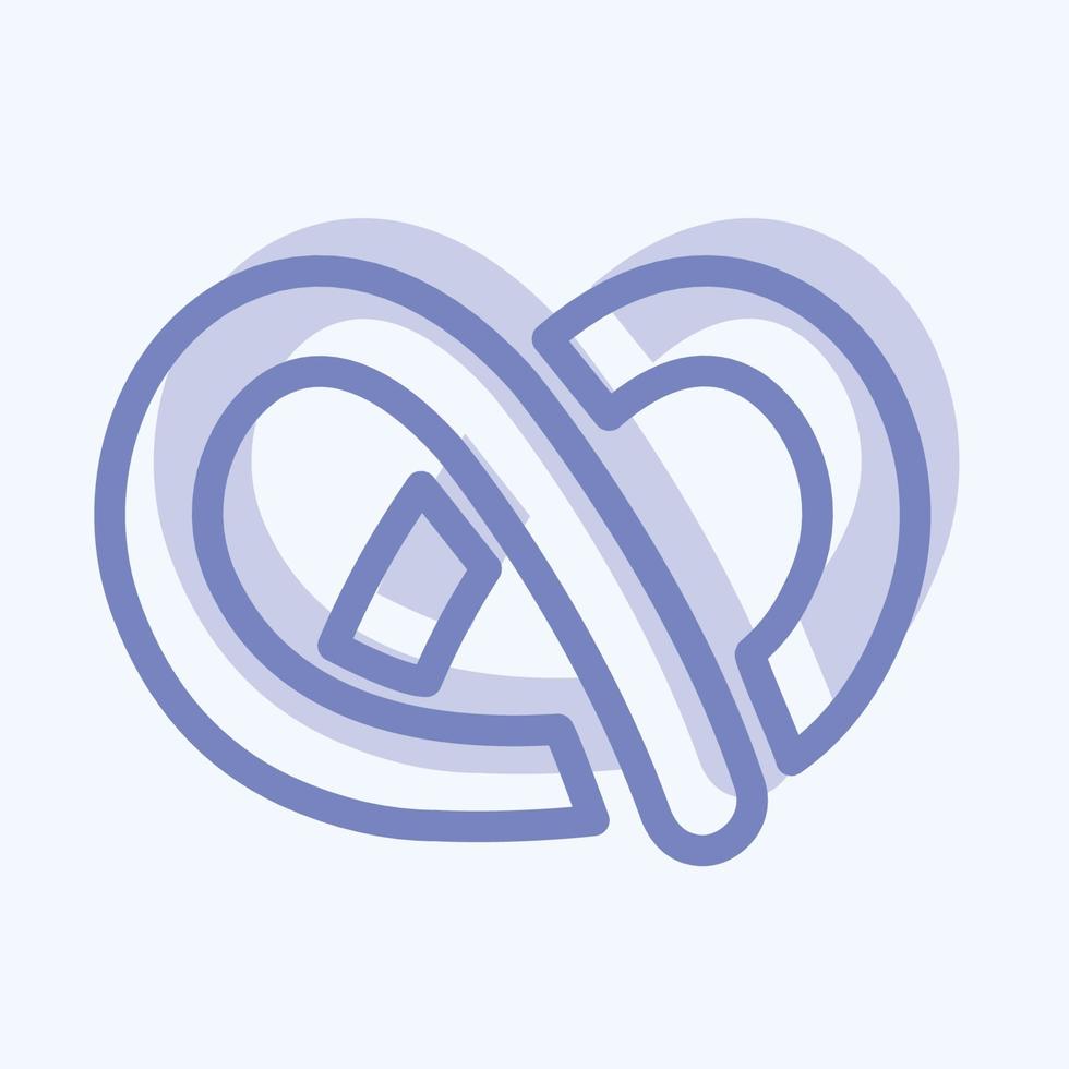 icona pretzel - stile bicolore - illustrazione semplice, tratto modificabile. vettore