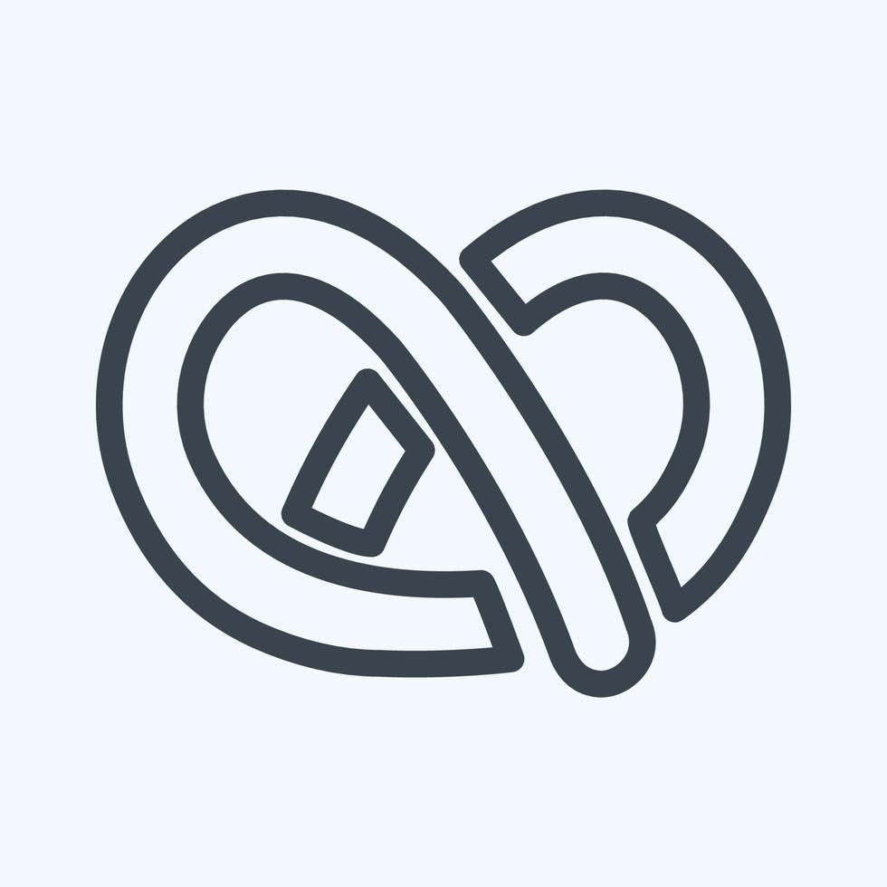 icona pretzel - stile linea - illustrazione semplice, tratto modificabile. vettore