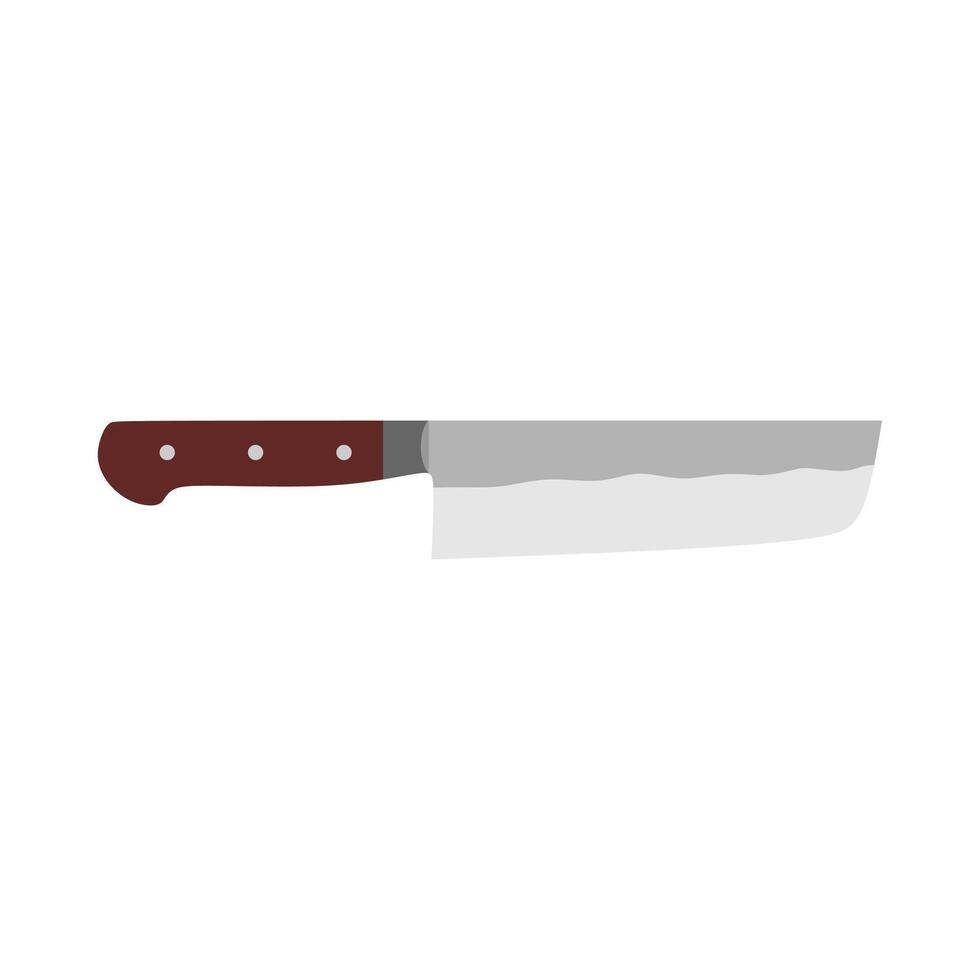 nakiri giapponese cucina coltello illustrazione isolato su bianca sfondo. un' tradizionale giapponese cucina coltello con un' acciaio lama e di legno maneggiare. vettore