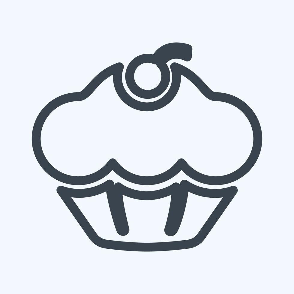 muffin icona - stile linea - illustrazione semplice, tratto modificabile. vettore