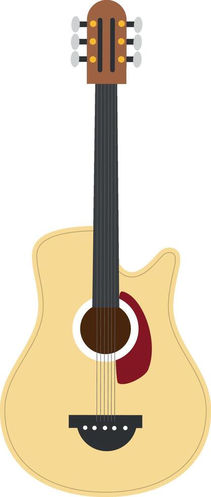 illustrazione di un acustico chitarra nel cartone animato stile isolato su bianca sfondo vettore