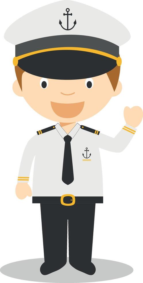carino cartone animato illustrazione di un' marinaio vettore