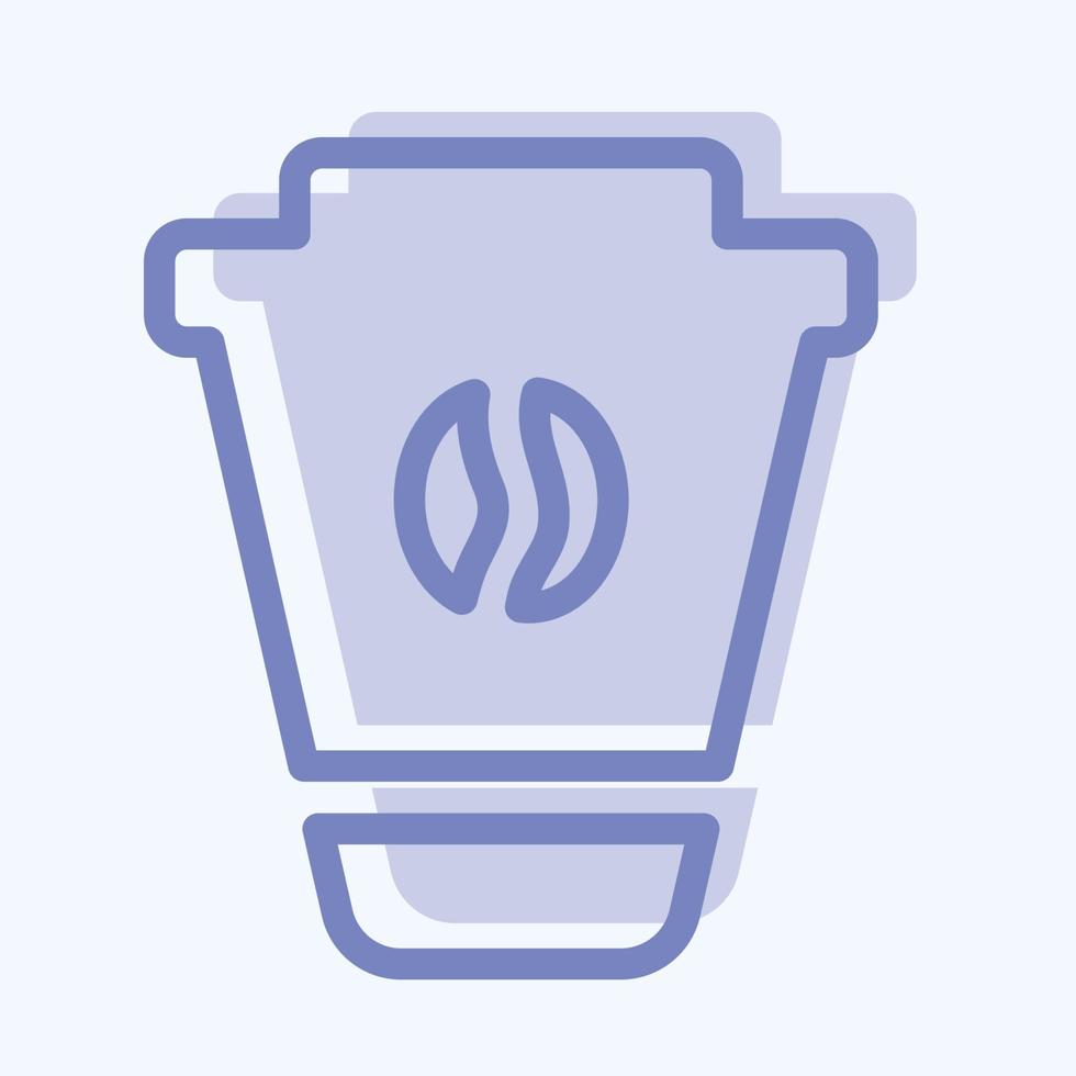 icona caffè - stile bicolore - illustrazione semplice, tratto modificabile. vettore