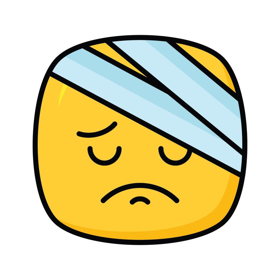 un sorprendente icona di dolore emoji, ferito, triste, espressioni vettore