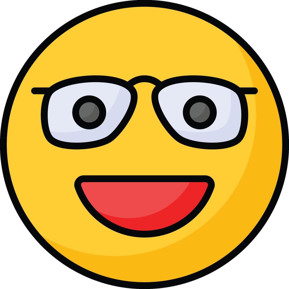 nerd emoji icona disegno, pronto per premio uso vettore