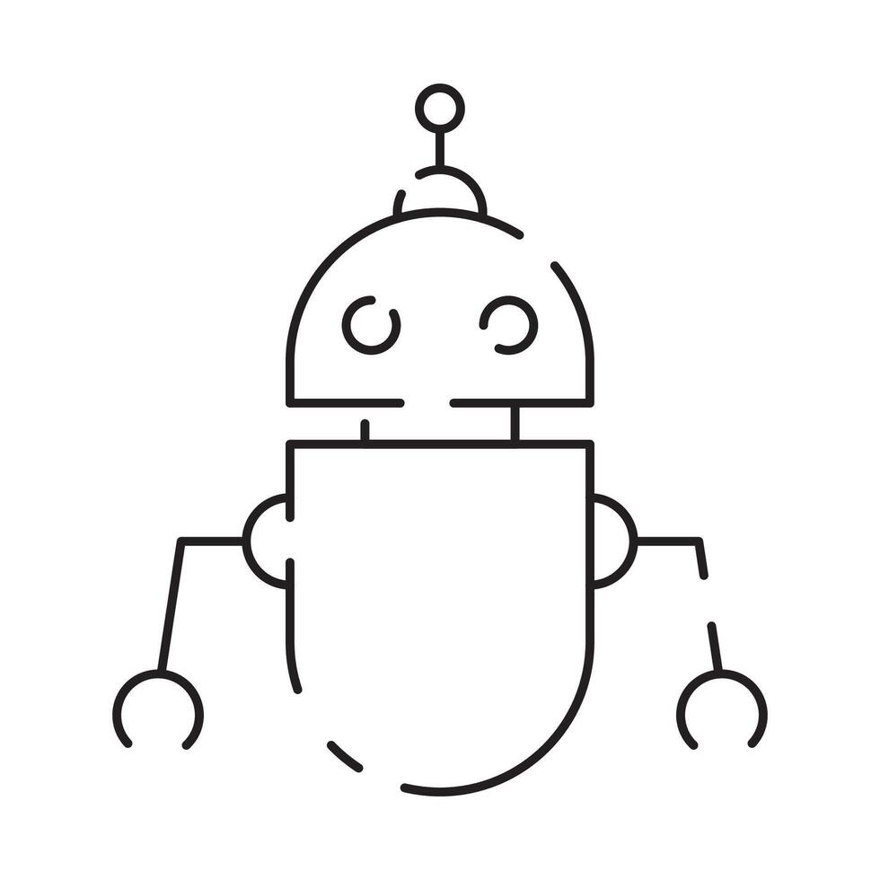 chatbot linea icona. umanoide robot. personale voce assistenza. inteligente altoparlante artificiale intelligenza. tecnologia cartello. vettore