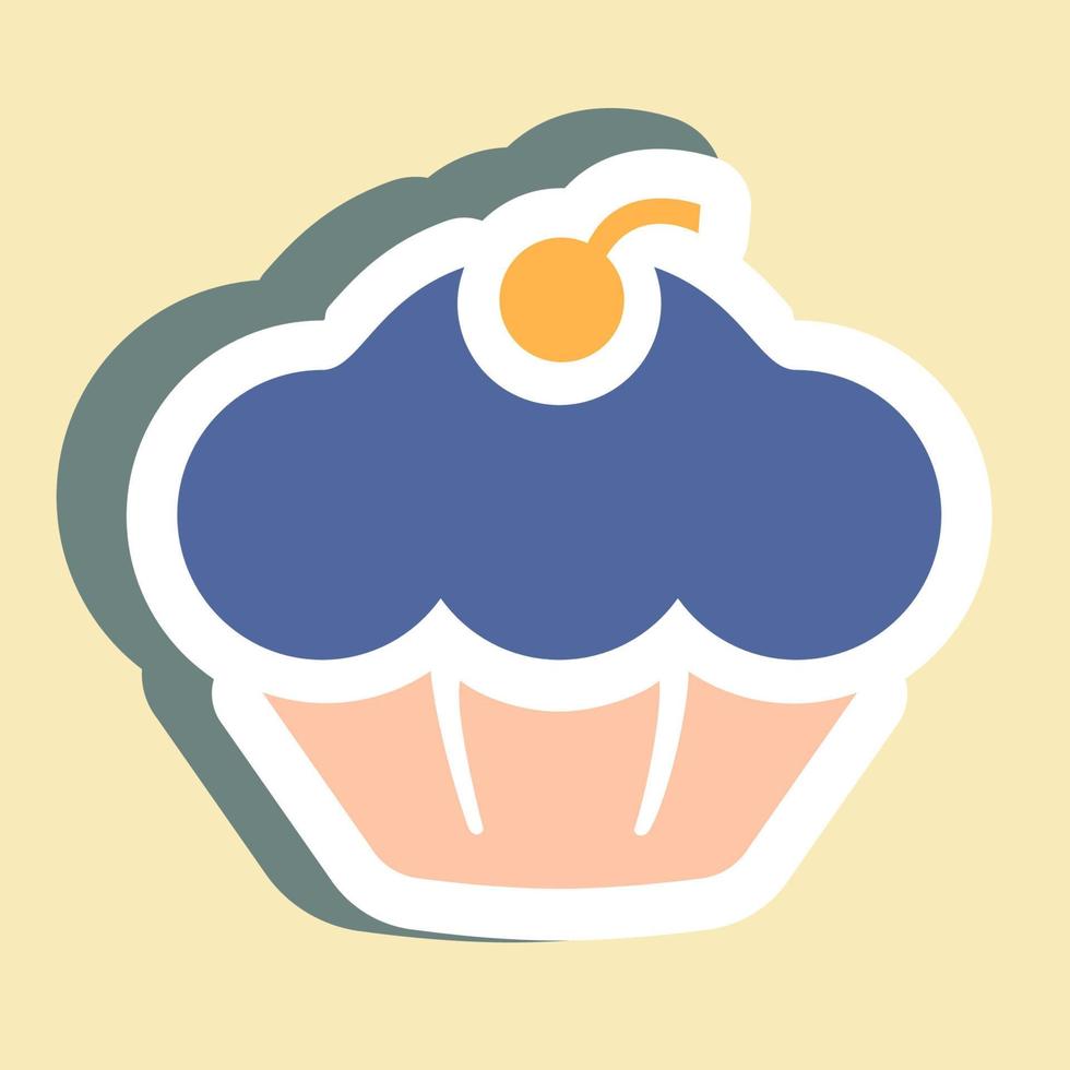 muffin adesivo - illustrazione semplice, tratto modificabile. vettore