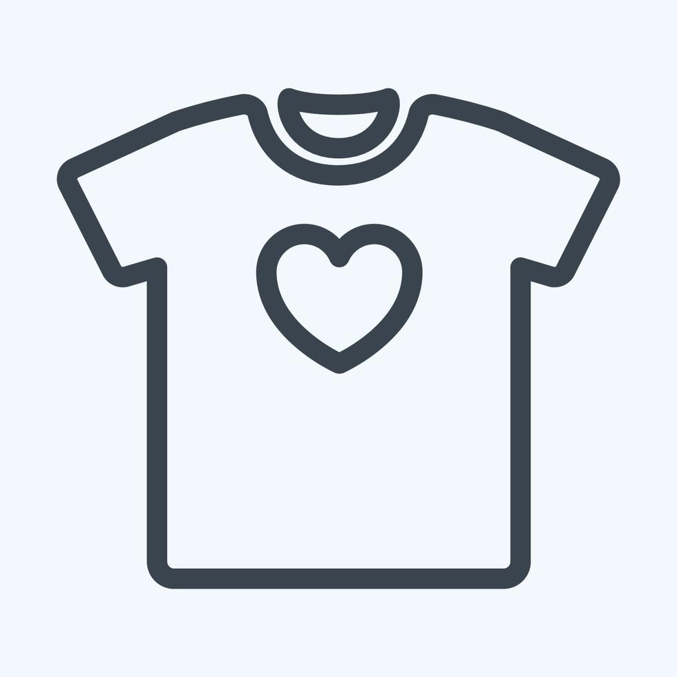 icona t-shirt 2 - stile linea, illustrazione semplice, tratto modificabile vettore