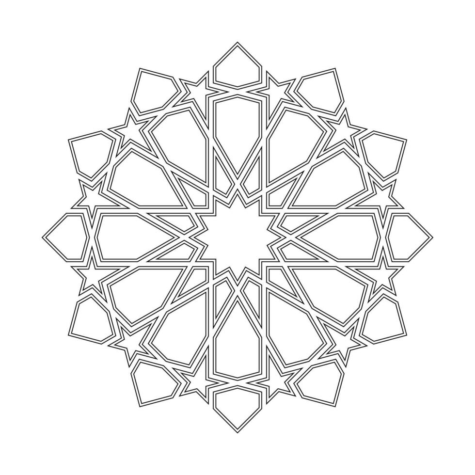 islamico geometrico contorno schema design elemento illustrazione isolato su bianca sfondo. logo icona vettore