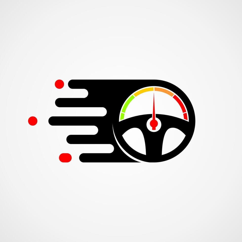 veloce auto timone logo design illustrazione vettore