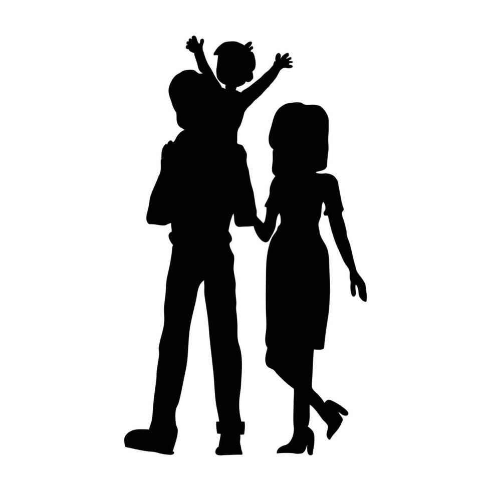 famiglia design al di sopra di bianca sfondo, design elemento illustrazione di il silhouette di un' contento famiglia Tenere mani. elemento design di un' contento famiglia quello è caldo e pieno di amore vettore