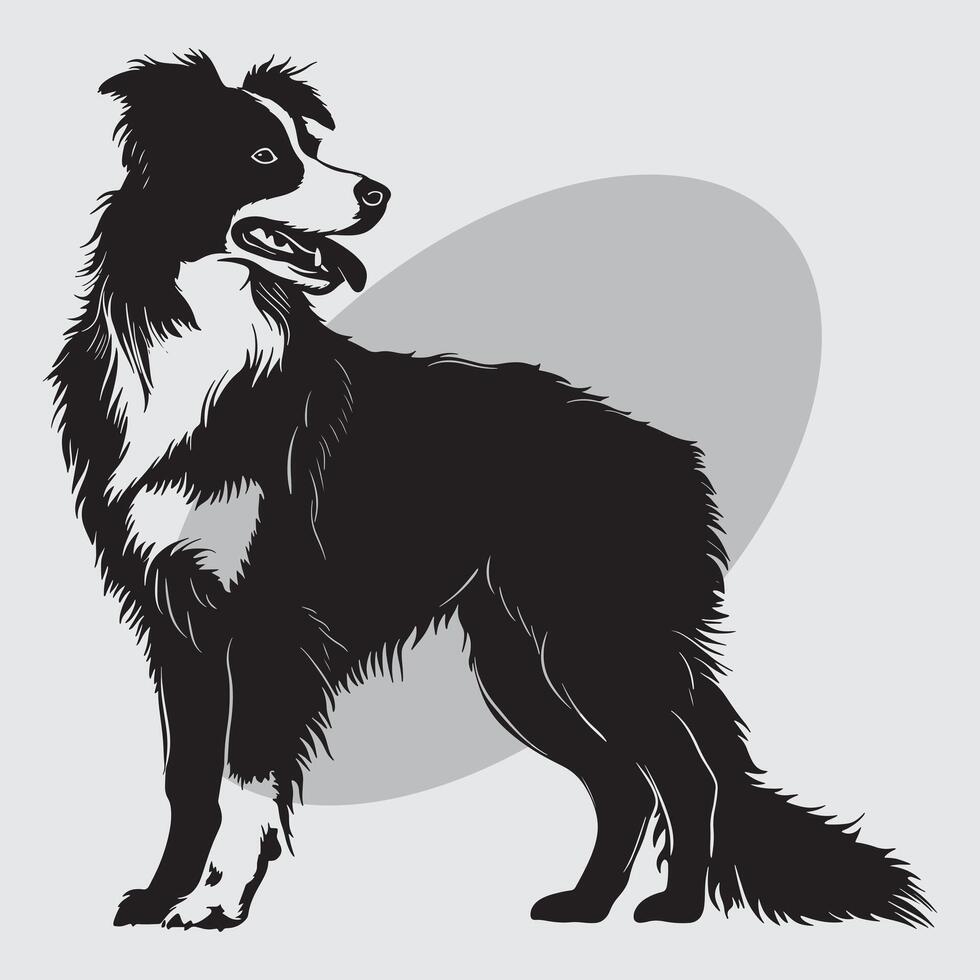 piatto illustrazione di cane silhouette vettore