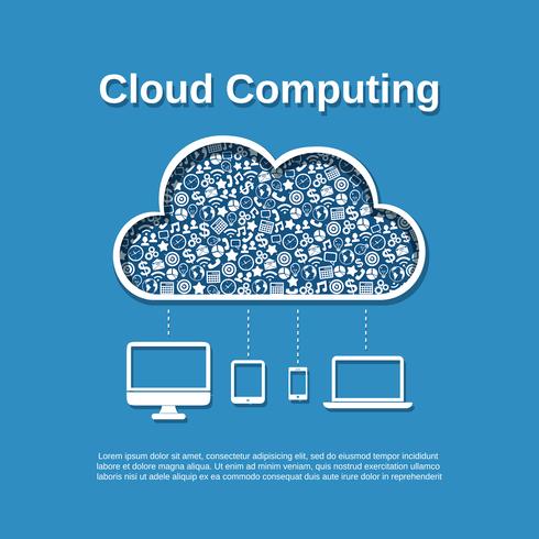 Concetto di cloud computing vettore