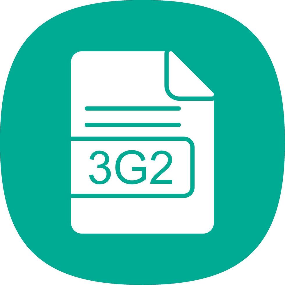 3g2 file formato glifo curva icona design vettore