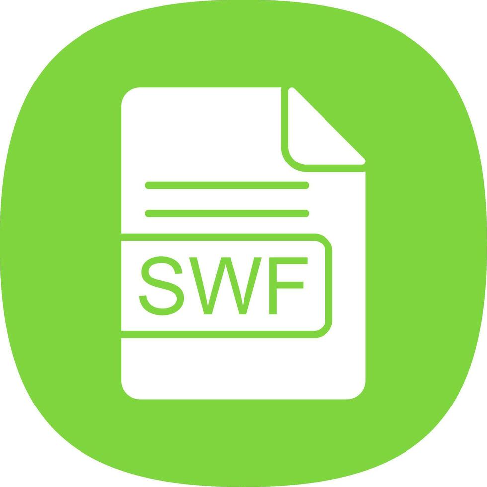 swf file formato glifo curva icona design vettore