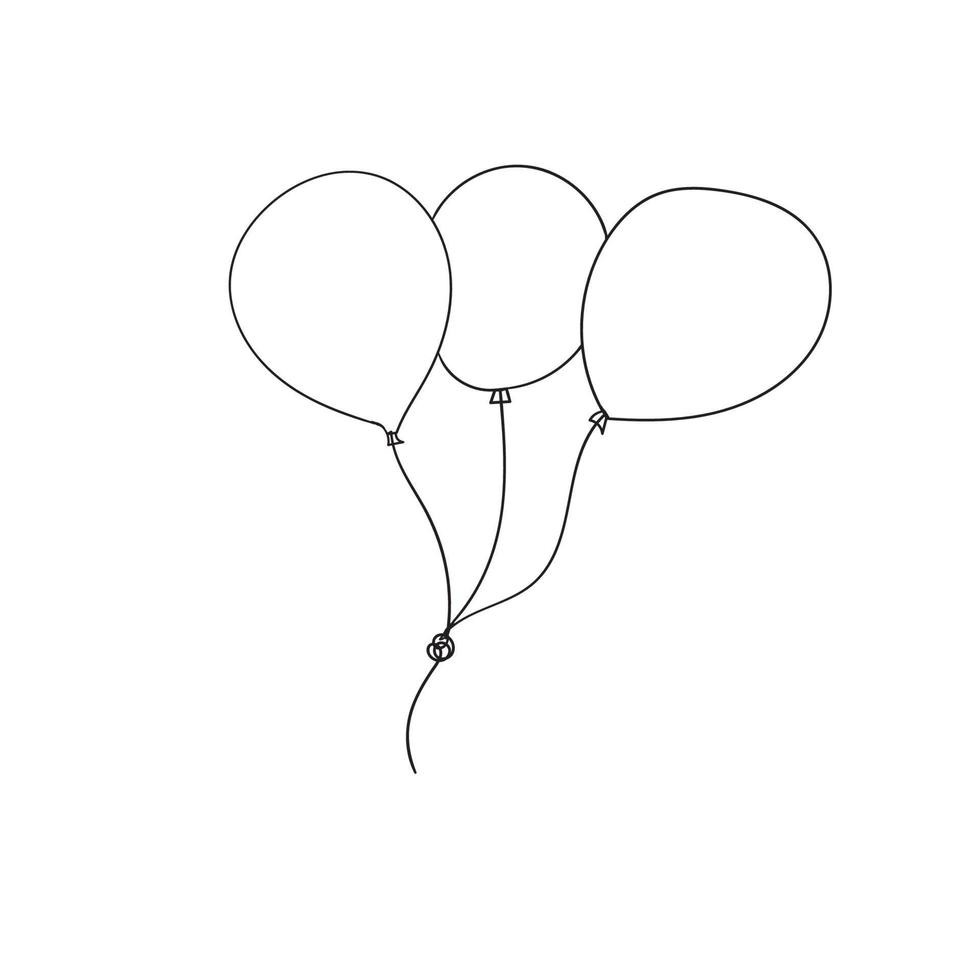 illustrazione di palloncini doodle disegno a mano vettore
