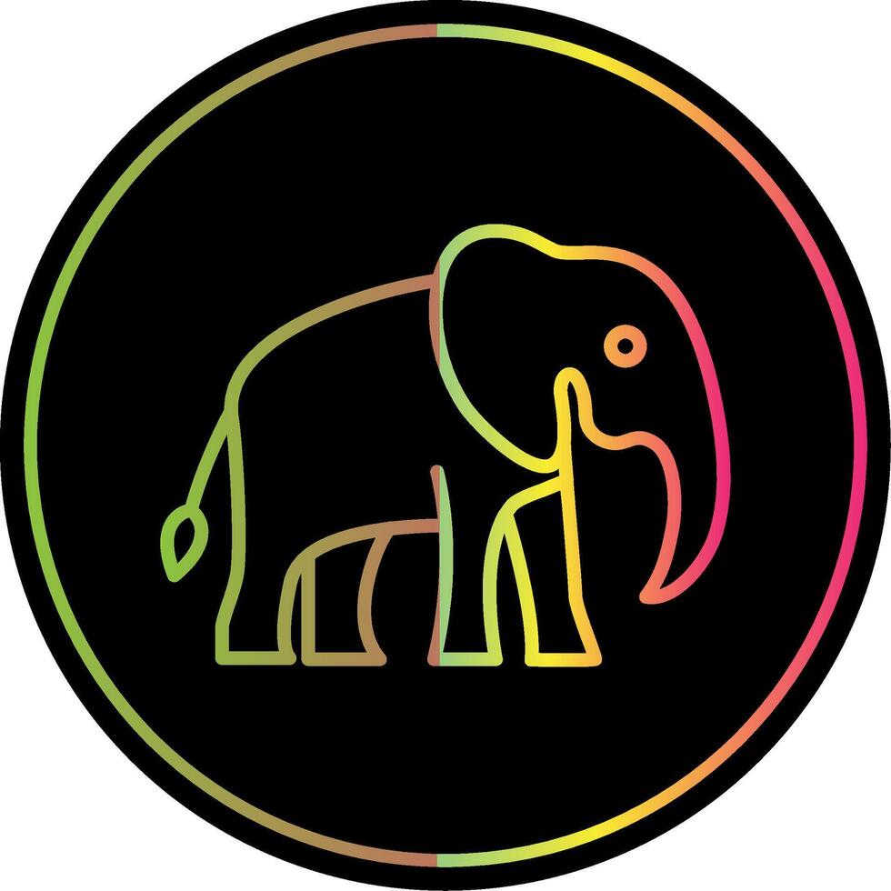 elefante linea pendenza dovuto colore icona design vettore