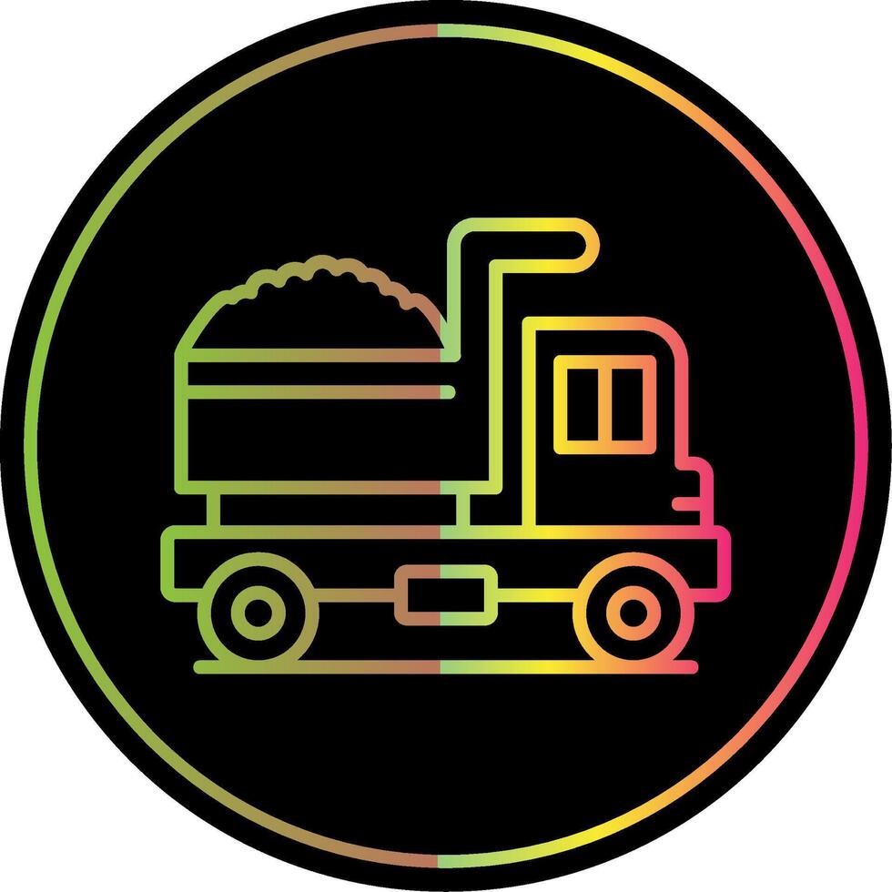 cumulo di rifiuti camion linea pendenza dovuto colore icona design vettore