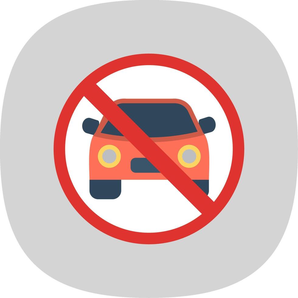 Proibito cartello piatto curva icona design vettore