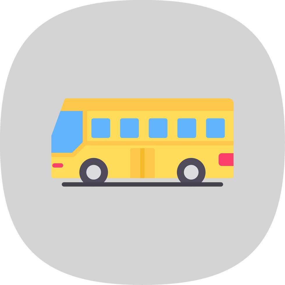 turista autobus piatto curva icona design vettore